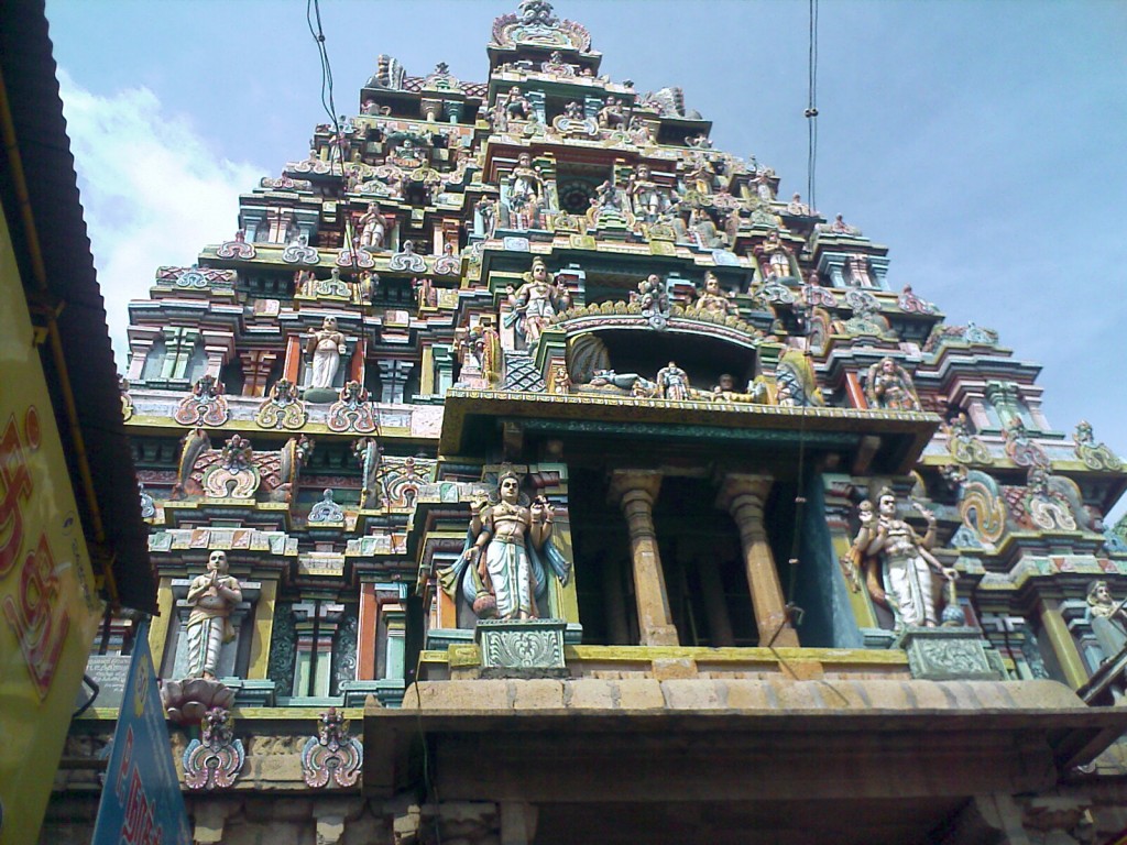 smaller temple gopuram on the way to trichy srirangam temple